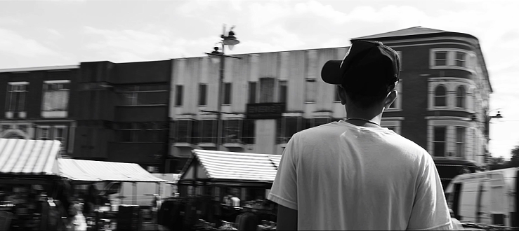 Nayra J walking through Walsall town centre